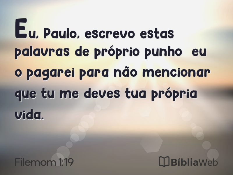 Filemom 1:19 em imagem para compartilhar