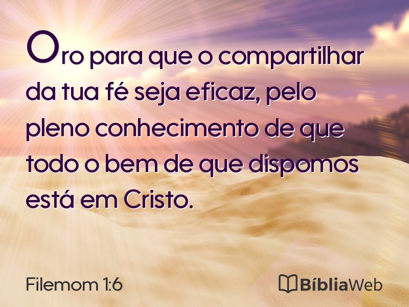 Filemom 1:6 em imagem para compartilhar