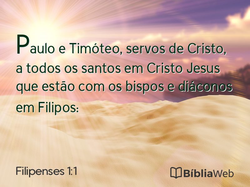 Filipenses 1:1 em imagem para compartilhar
