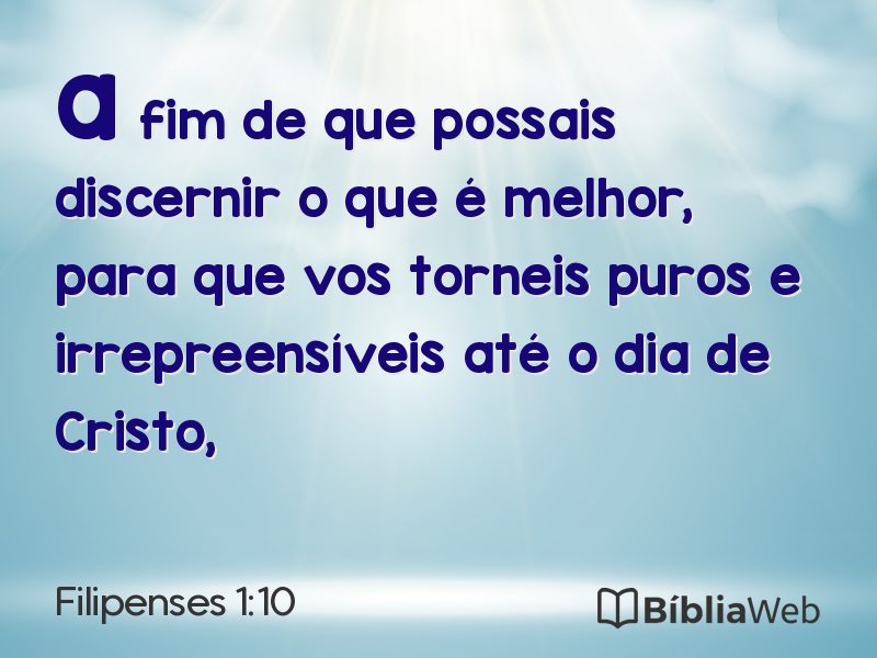 Filipenses 1:10 em imagem para compartilhar