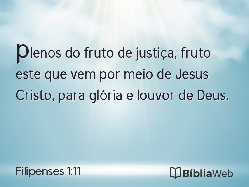 Filipenses 1:11 em imagem para compartilhar