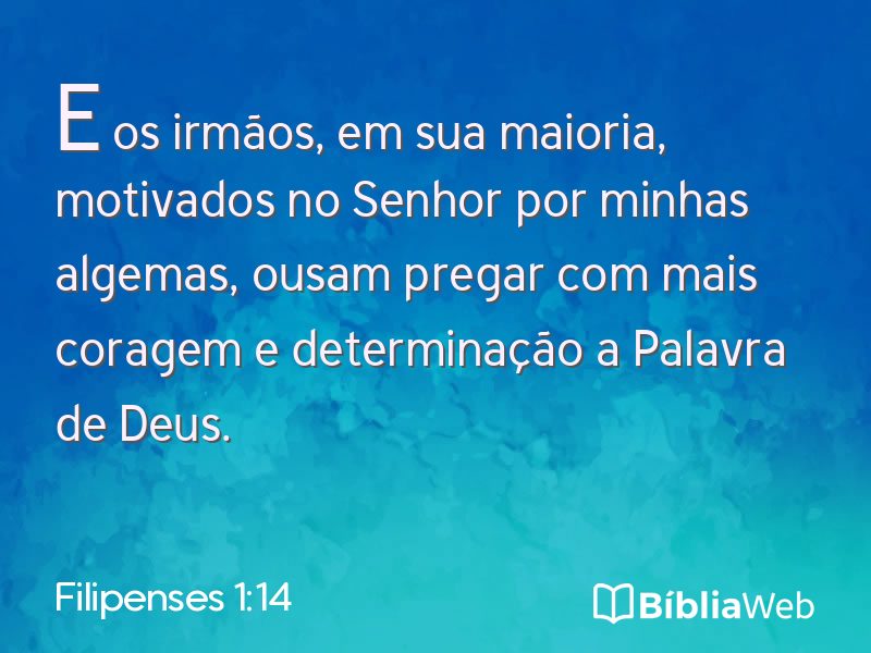 Filipenses 1:14 em imagem para compartilhar