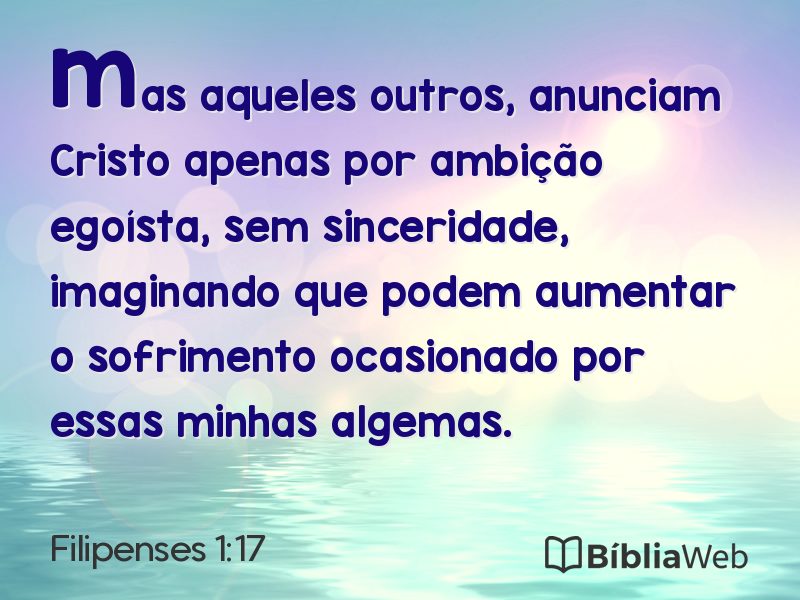Filipenses 1:17 em imagem para compartilhar