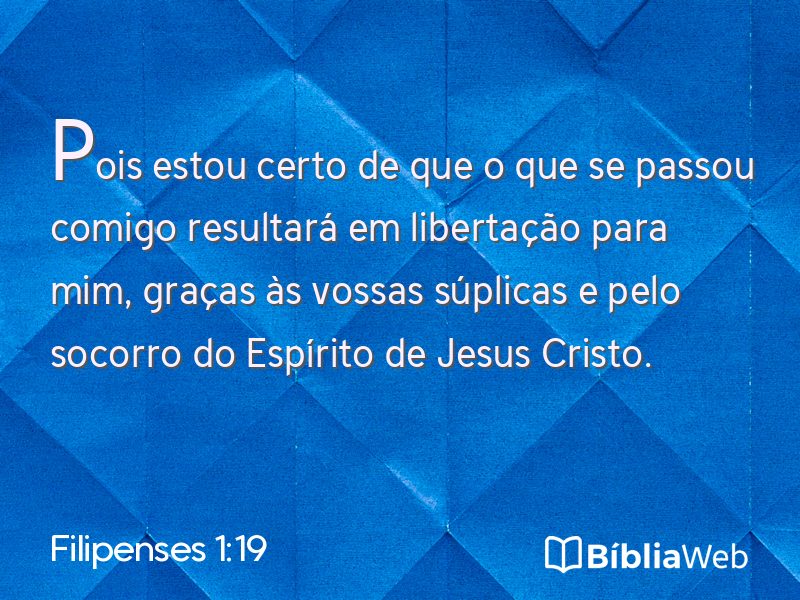 Filipenses 1:19 em imagem para compartilhar