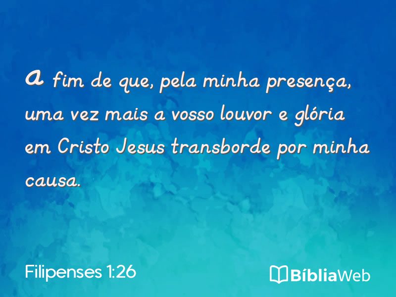 Filipenses 1:26 em imagem para compartilhar