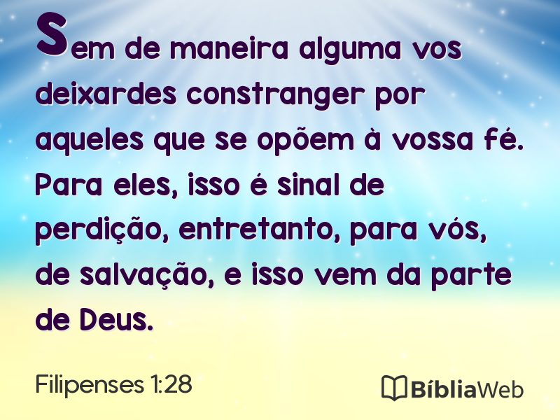 Filipenses 1:28 em imagem para compartilhar