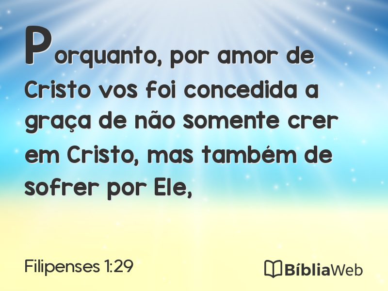 Filipenses 1:29 em imagem para compartilhar