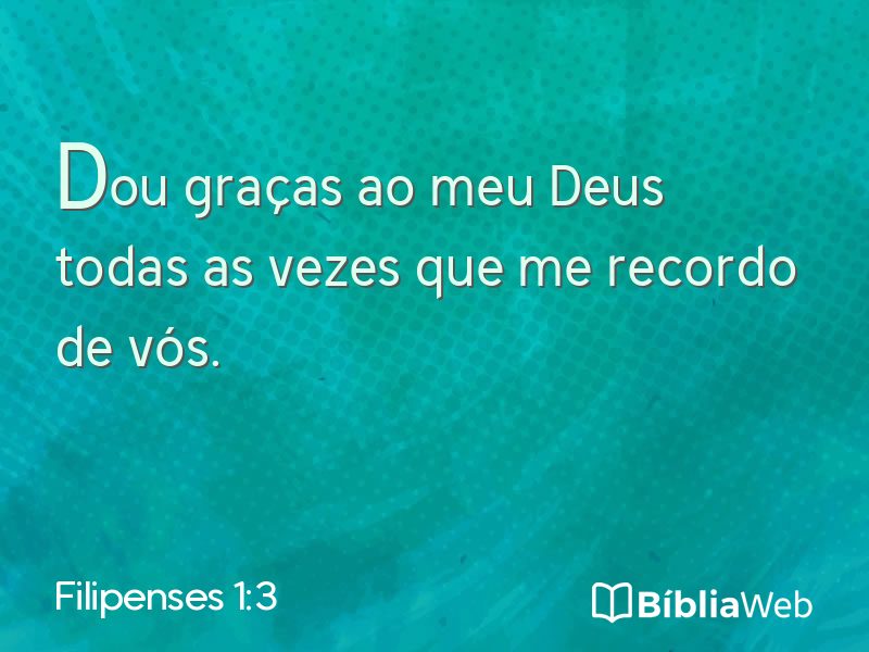 Filipenses 1:3 em imagem para compartilhar