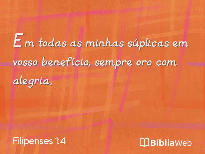 Filipenses 1:4 em imagem para compartilhar