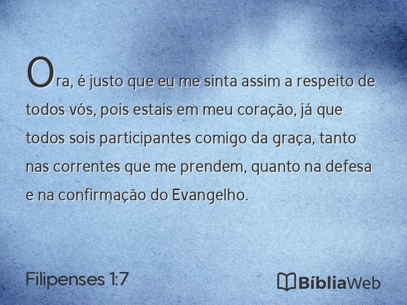 Filipenses 1:7 em imagem para compartilhar