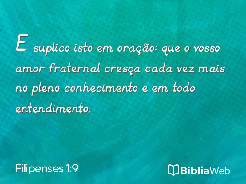 Filipenses 1:9 em imagem para compartilhar