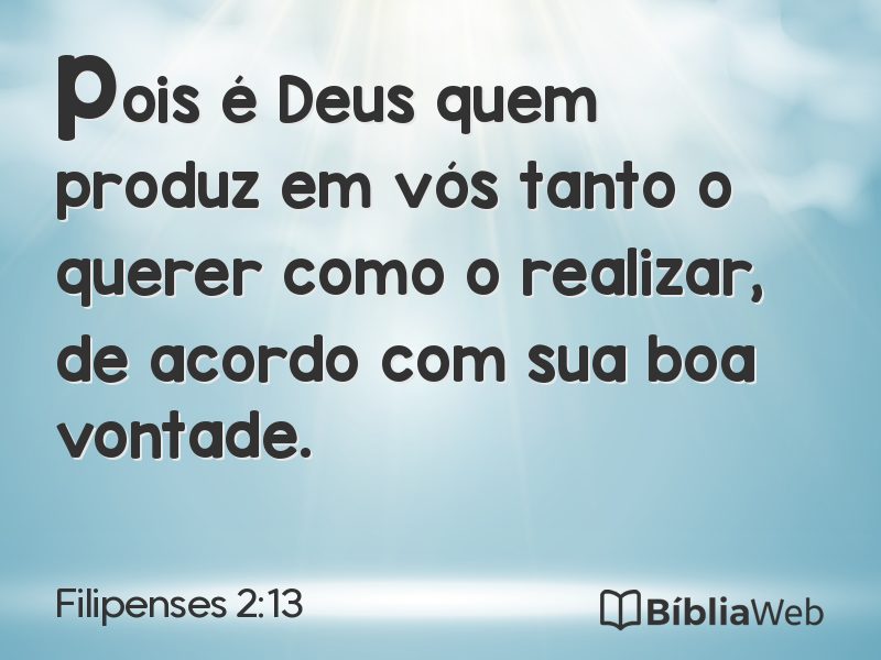Filipenses 2:13 em imagem para compartilhar