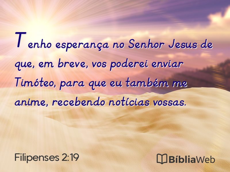 Filipenses 2:19 em imagem para compartilhar