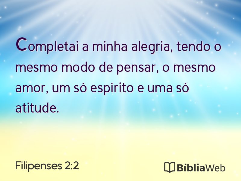 Filipenses 2:2 em imagem para compartilhar