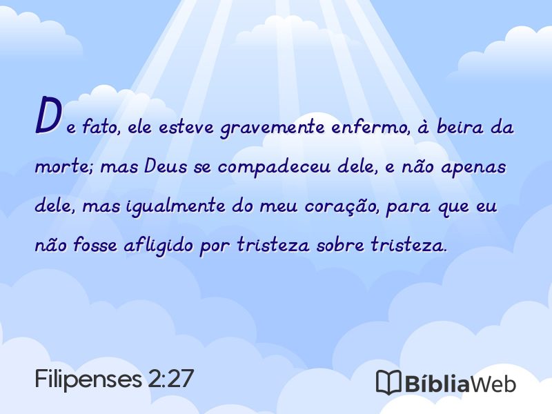 Filipenses 2:27 em imagem para compartilhar