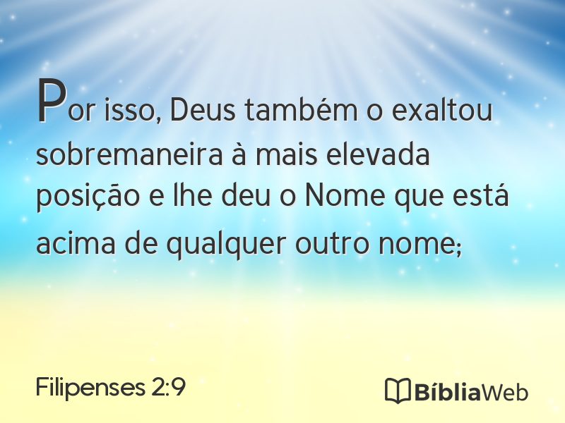 Filipenses 2:9 em imagem para compartilhar