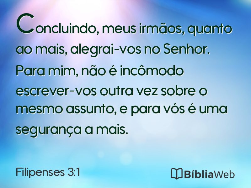 Filipenses 3:1 em imagem para compartilhar