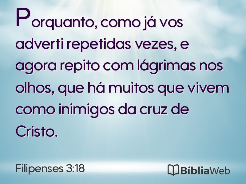 Filipenses 3:18 em imagem para compartilhar