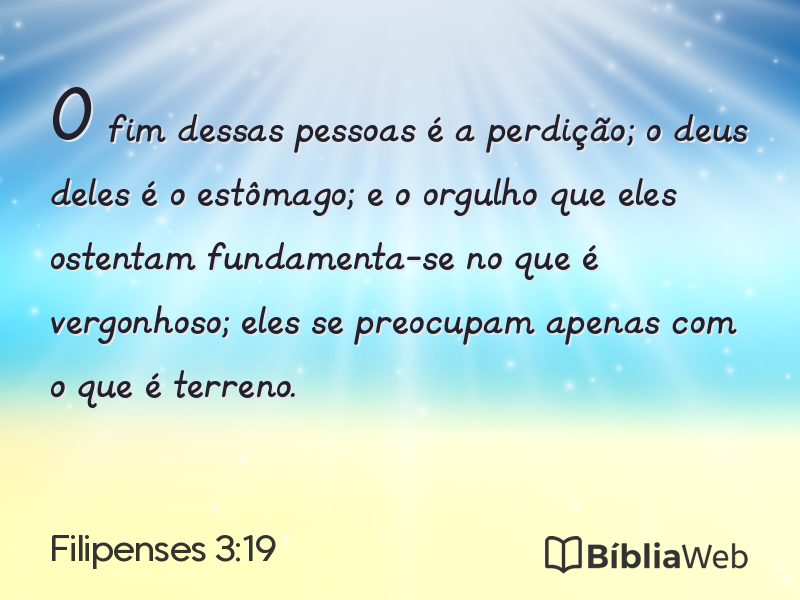 Filipenses 3:19 em imagem para compartilhar