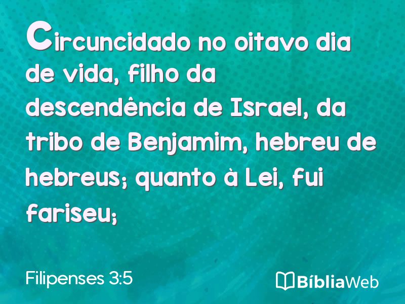 Filipenses 3:5 em imagem para compartilhar