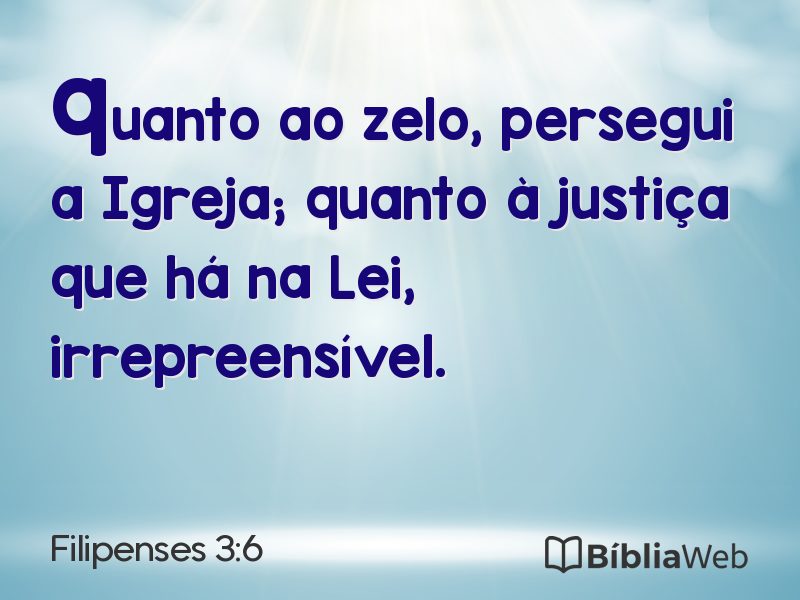 Filipenses 3:6 em imagem para compartilhar