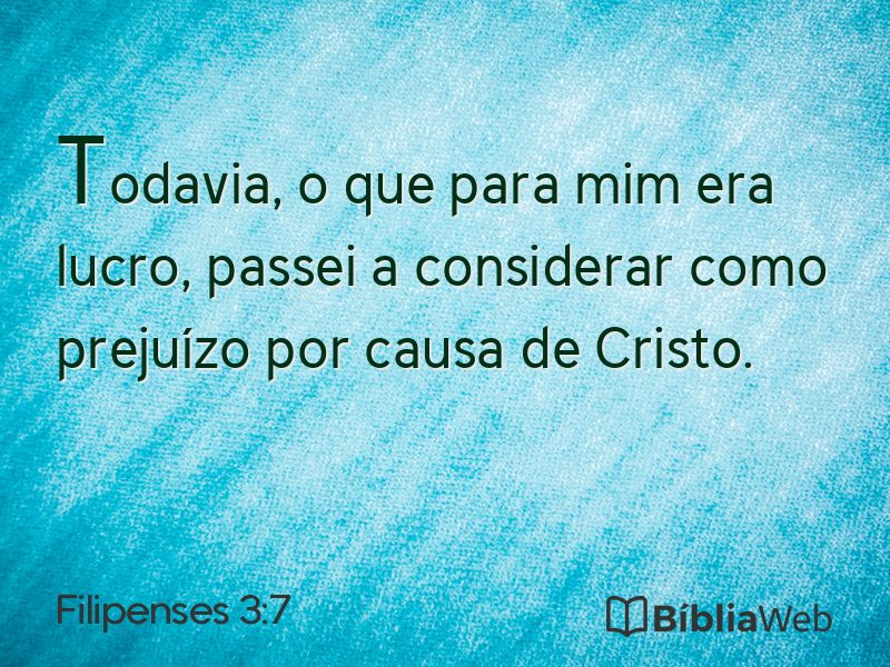 Filipenses 3:7 em imagem para compartilhar