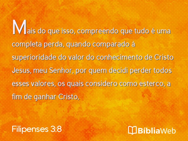 Filipenses 3:8 em imagem para compartilhar