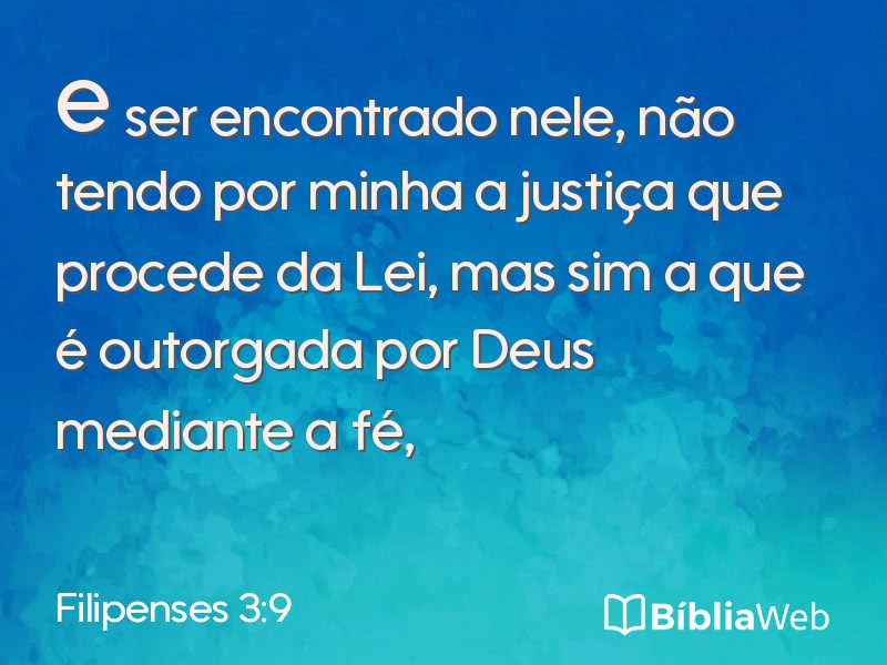 Filipenses 3:9 em imagem para compartilhar