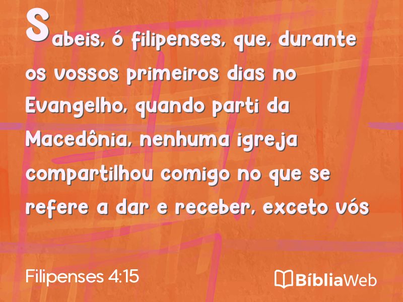 Filipenses 4:15 em imagem para compartilhar