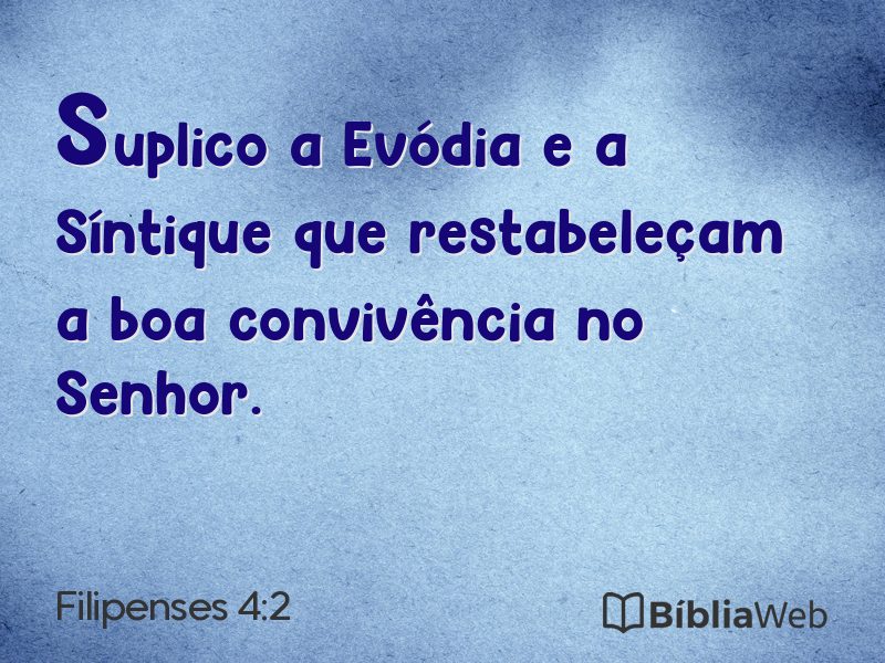 Filipenses 4:2 em imagem para compartilhar