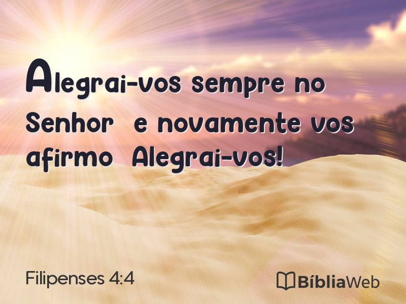 Filipenses 4:4 em imagem para compartilhar