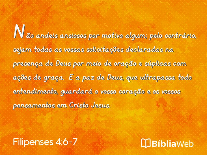 Filipenses 4:6-7 em imagem para compartilhar