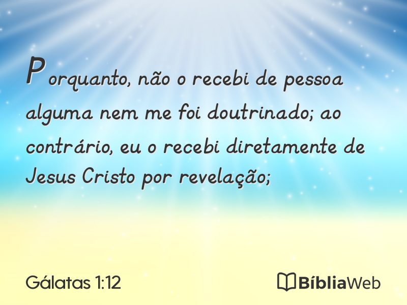 Gálatas 1:12 em imagem para compartilhar