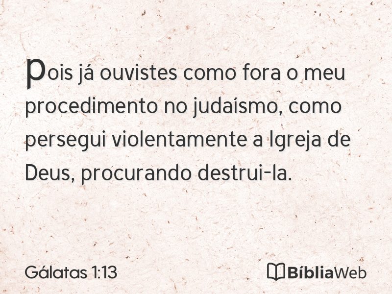 Gálatas 1:13 em imagem para compartilhar