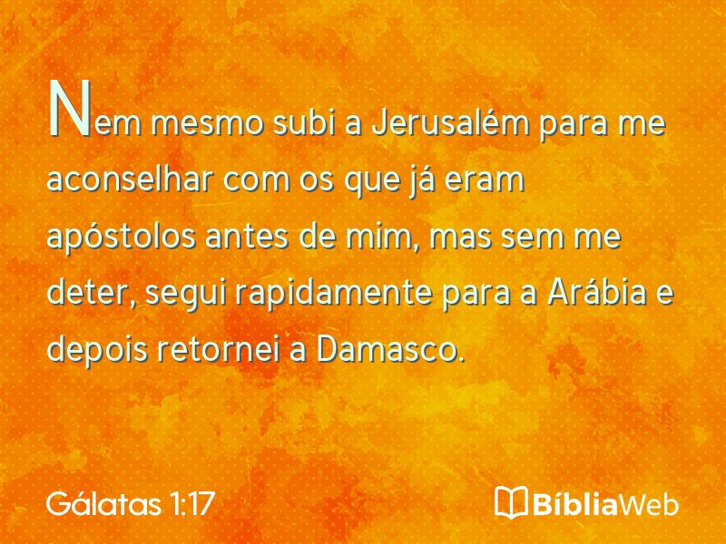 Gálatas 1:17 em imagem para compartilhar