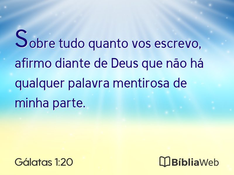 Gálatas 1:20 em imagem para compartilhar
