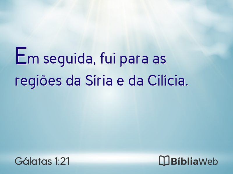 Gálatas 1:21 em imagem para compartilhar