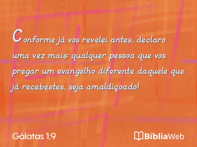Gálatas 1:9 em imagem para compartilhar