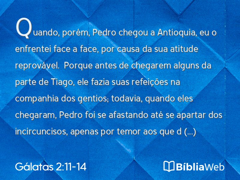 Gálatas 2:11-14 em imagem para compartilhar
