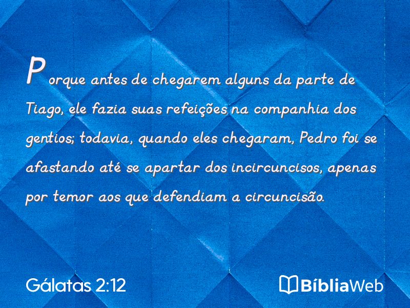 Gálatas 2:12 em imagem para compartilhar