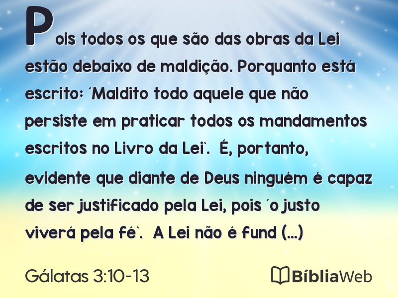 Gálatas 3:10-13 em imagem para compartilhar