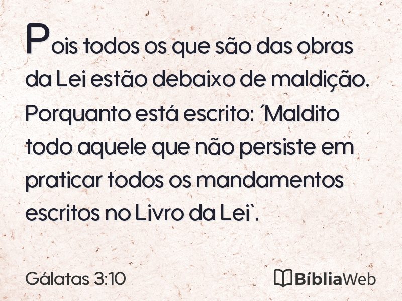 Gálatas 3:10 em imagem para compartilhar