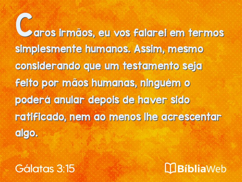 Gálatas 3:15 em imagem para compartilhar