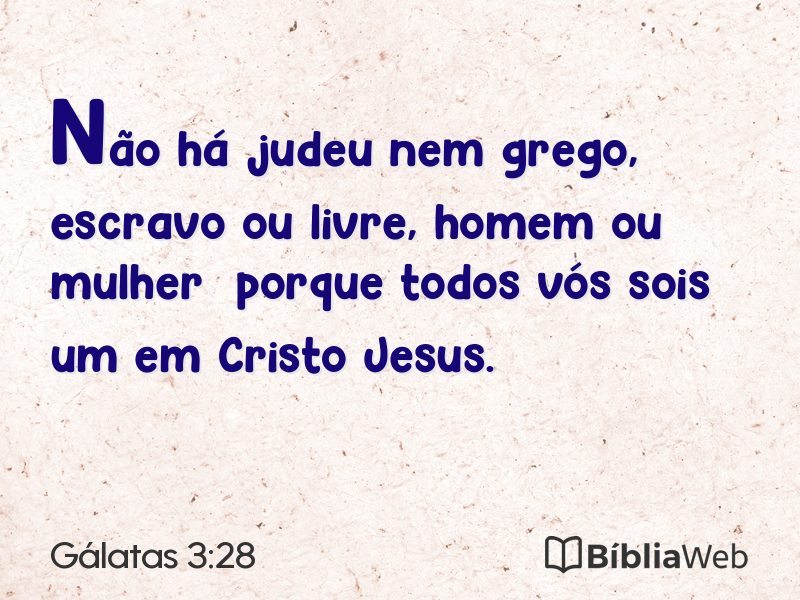 Gálatas 3:28 em imagem para compartilhar