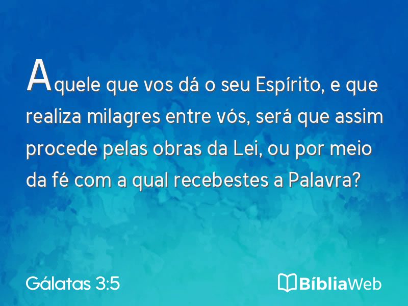 Gálatas 3:5 em imagem para compartilhar