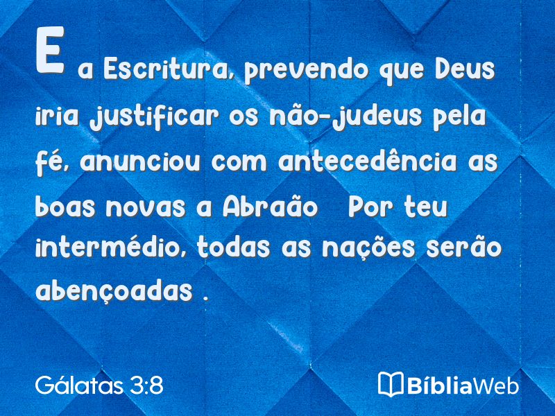 Gálatas 3:8 em imagem para compartilhar