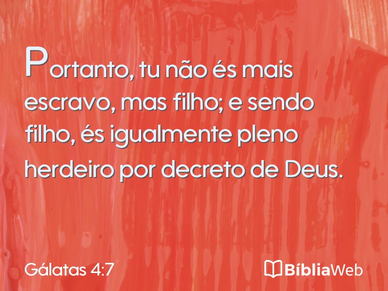 Gálatas 4:7 em imagem para compartilhar