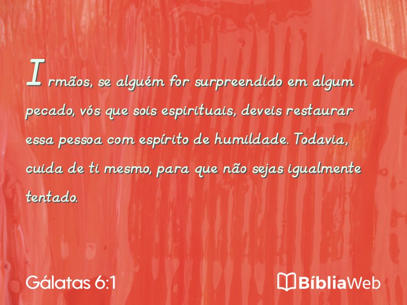 Gálatas 6:1 em imagem para compartilhar