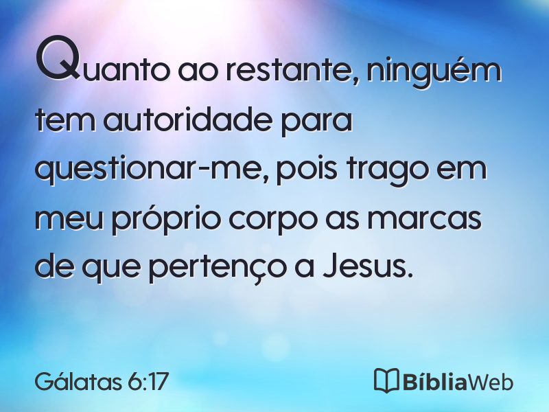 Gálatas 6:17 em imagem para compartilhar