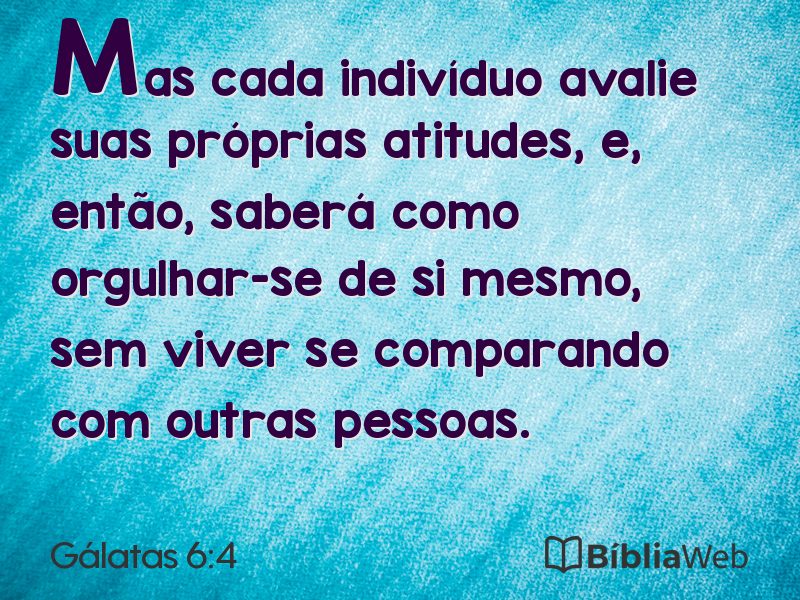 Gálatas 6:4 em imagem para compartilhar